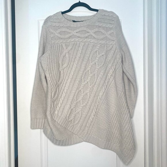 Simply Vera Vera Wang Cable Ribbed Vera Mink Heather Sweater Woman: Size 1X - Picture 1 of 13